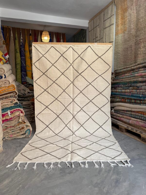 Terracotta Lines – Minimalist Kilim Rug