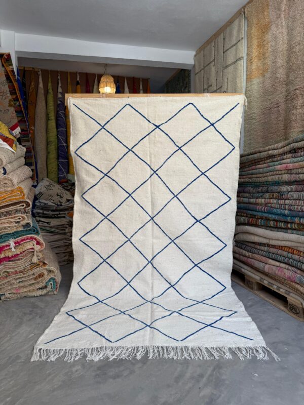 The Blue Horizon – Handwoven Moroccan Kilim Rug