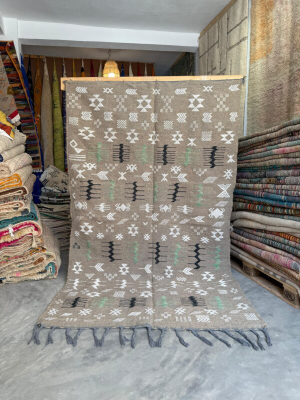The Silent Symbols – Handwoven Moroccan Kilim Rug