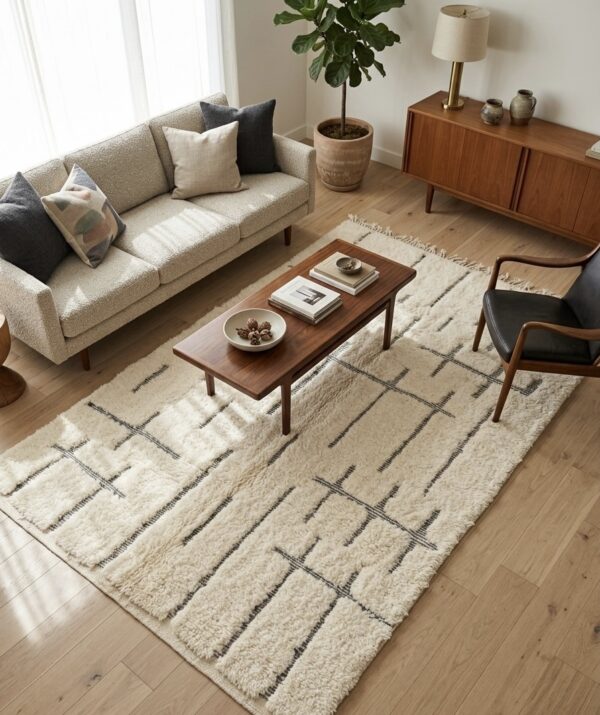 Vintage Moroccan Beni Ourain Rug
