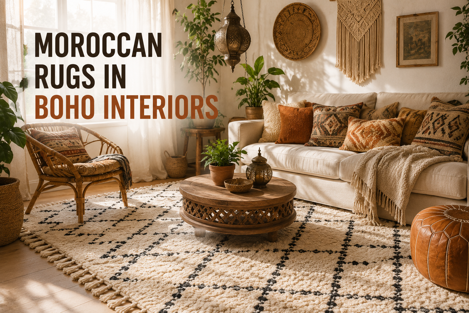 Moroccan Rugs in Boho Interiors