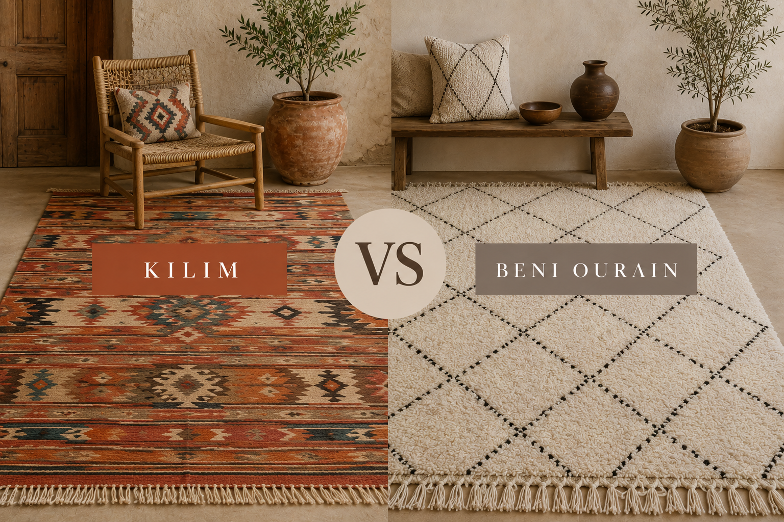 Kilim vs Beni Ourain Rugs