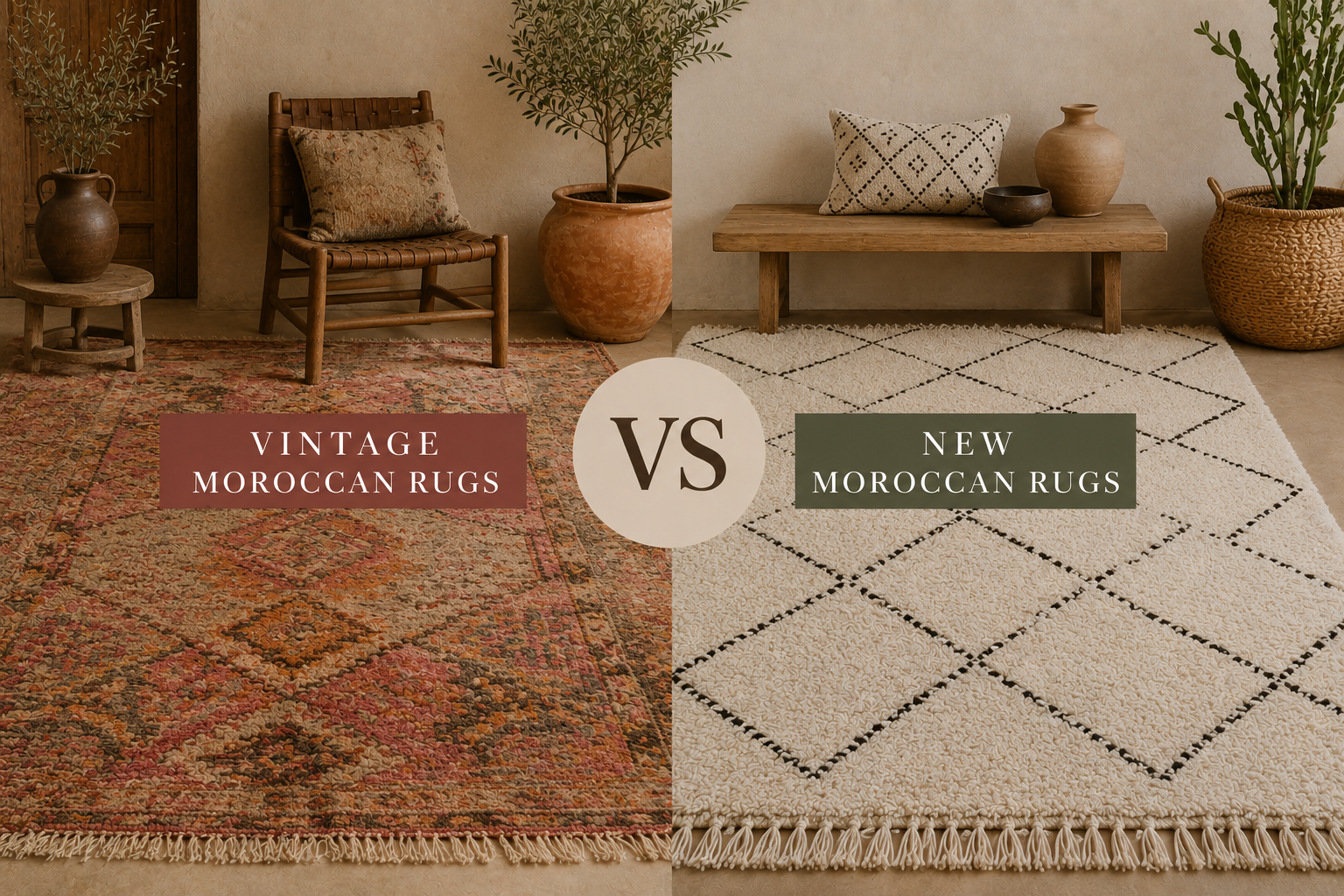 vintage vs new moroccn rugs